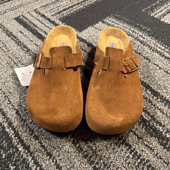Birkenstock Boston Suede Clogs In Mink Woman’s Size 8 (39 eu) - Picture 1 of 6